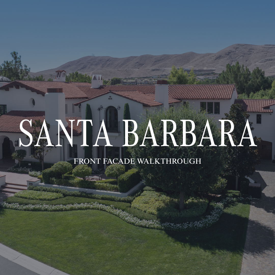 Inside Kingdom and Co. podcast Santa Barbara Estate front facade walkthrough with Spanish-style exterior and terra cotta roof