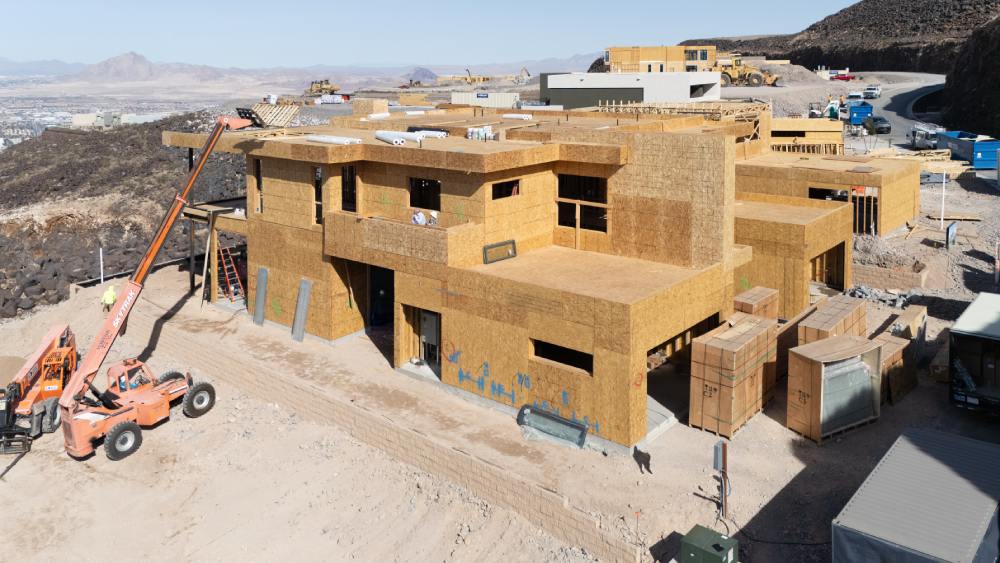 Luxy home exterior under construction