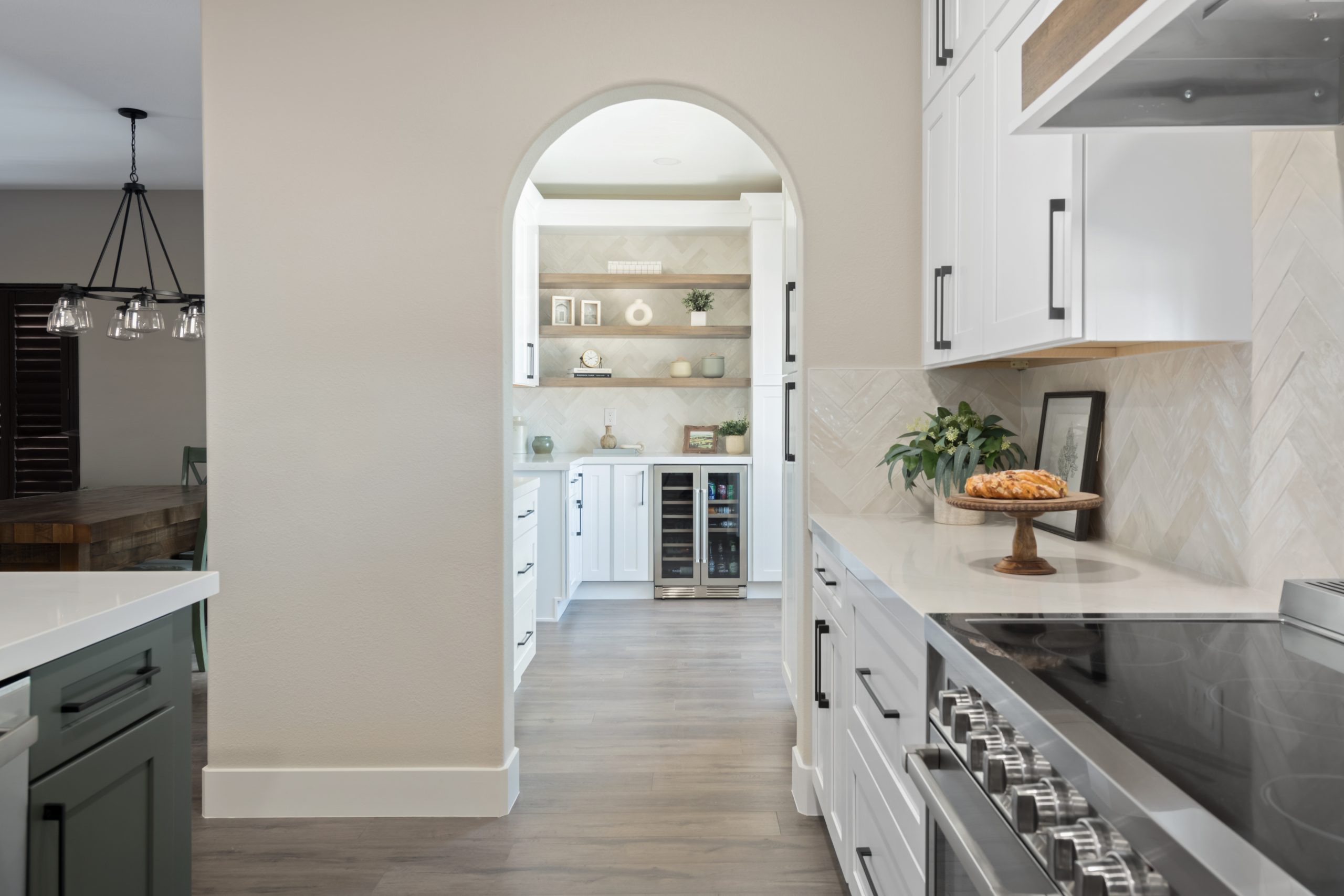 Centennial Hills kitchen after remodel, expanded room to allow for walk in pantry 